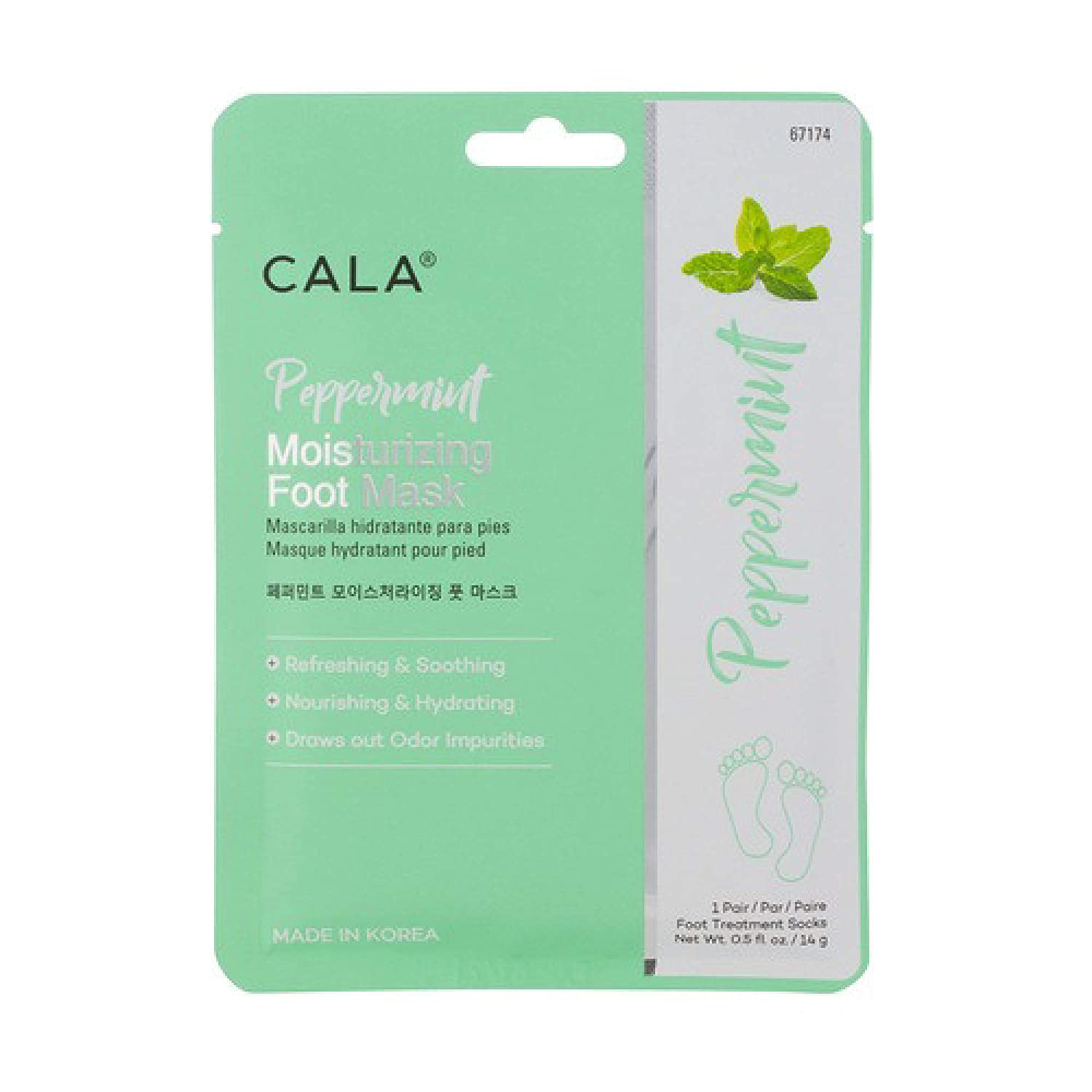 Cala Peppermint moisturizing foot masks (3 Count) (67174)
